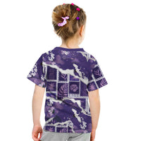Hawaii Japanese Culture Purple Kid T Shirt Spring Cranes Aloha Pattern LT01 - Polynesian Pride