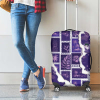Hawaii Japanese Culture Purple Luggage Cover Spring Cranes Aloha Pattern LT01 - Polynesian Pride