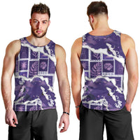 Hawaii Japanese Culture Purple Men Tank Top Spring Cranes Aloha Pattern LT01 - Polynesian Pride