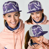 Hawaii Japanese Culture Purple Mesh Trucker Cap Spring Cranes Aloha Pattern LT01 - Polynesian Pride