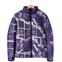 Hawaii Japanese Culture Purple Padded Jacket Spring Cranes Aloha Pattern LT01 - Polynesian Pride