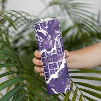 Hawaii Japanese Culture Purple Skinny Tumbler Spring Cranes Aloha Pattern LT01 - Polynesian Pride