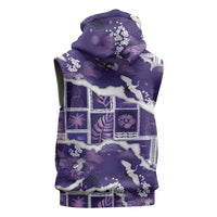 Hawaii Japanese Culture Purple Sleeveless Zip Hoodie Spring Cranes Aloha Pattern LT01 - Polynesian Pride
