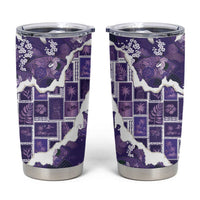 Hawaii Japanese Culture Purple Tumbler Cup Spring Cranes Aloha Pattern LT01 Purple - Polynesian Pride