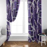 Hawaii Japanese Culture Purple Window Curtain Spring Cranes Aloha Pattern LT01 - Polynesian Pride