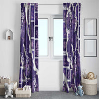 Hawaii Japanese Culture Purple Window Curtain Spring Cranes Aloha Pattern LT01 - Polynesian Pride