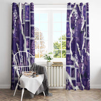 Hawaii Japanese Culture Purple Window Curtain Spring Cranes Aloha Pattern LT01 - Polynesian Pride