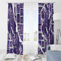 Hawaii Japanese Culture Purple Window Curtain Spring Cranes Aloha Pattern LT01 - Polynesian Pride