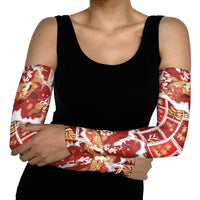 Hawaii Japanese Culture Red Arm Sleeves Spring Cranes Aloha Pattern LT01 - Polynesian Pride