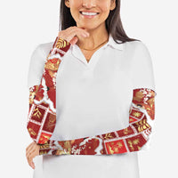 Hawaii Japanese Culture Red Arm Sleeves Spring Cranes Aloha Pattern LT01 - Polynesian Pride