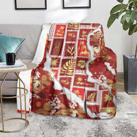 Hawaii Japanese Culture Red Blanket Spring Cranes Aloha Pattern LT01 - Polynesian Pride