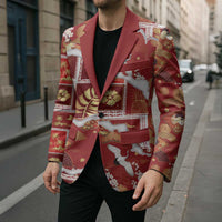 Hawaii Japanese Culture Red Blazer Spring Cranes Aloha Pattern LT01 - Polynesian Pride