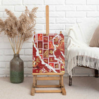 Hawaii Japanese Culture Red Canvas Wall Art Spring Cranes Aloha Pattern LT01 - Polynesian Pride
