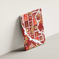 Hawaii Japanese Culture Red Canvas Wall Art Spring Cranes Aloha Pattern LT01 - Polynesian Pride