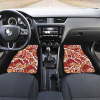 Hawaii Japanese Culture Red Car Mats Spring Cranes Aloha Pattern LT01 Set 2pcs - Front Red - Polynesian Pride