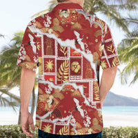 Hawaii Japanese Culture Red Hawaiian Shirt Spring Cranes Aloha Pattern LT01 - Polynesian Pride