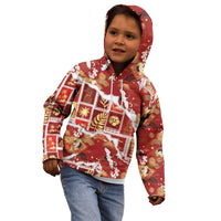 Hawaii Japanese Culture Red Kid Hoodie Spring Cranes Aloha Pattern LT01 - Polynesian Pride