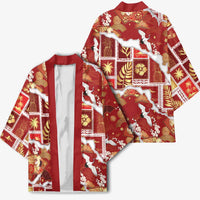 Hawaii Japanese Culture Red Kimono Spring Cranes Aloha Pattern LT01 - Polynesian Pride