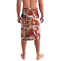 Hawaii Japanese Culture Red Lavalava Spring Cranes Aloha Pattern LT01 - Polynesian Pride
