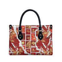 Hawaii Japanese Culture Red Leather Bag Spring Cranes Aloha Pattern LT01 - Polynesian Pride