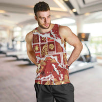 Hawaii Japanese Culture Red Men Tank Top Spring Cranes Aloha Pattern LT01 Red - Polynesian Pride