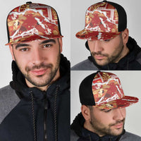 Hawaii Japanese Culture Red Mesh Trucker Cap Spring Cranes Aloha Pattern LT01 - Polynesian Pride