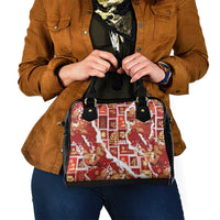 Hawaii Japanese Culture Red Shoulder Handbag Spring Cranes Aloha Pattern LT01 - Polynesian Pride