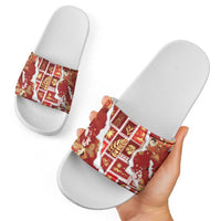 Hawaii Japanese Culture Red Slide Sandals Spring Cranes Aloha Pattern LT01 - Polynesian Pride