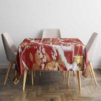 Hawaii Japanese Culture Red Tablecloth Spring Cranes Aloha Pattern LT01 - Polynesian Pride
