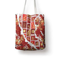 Hawaii Japanese Culture Red Tote Bag Spring Cranes Aloha Pattern LT01 - Polynesian Pride