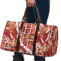 Hawaii Japanese Culture Red Travel Bag Spring Cranes Aloha Pattern LT01 - Polynesian Pride