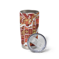 Hawaii Japanese Culture Red Tumbler Cup Spring Cranes Aloha Pattern LT01 - Polynesian Pride