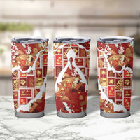 Hawaii Japanese Culture Red Tumbler Cup Spring Cranes Aloha Pattern LT01 - Polynesian Pride