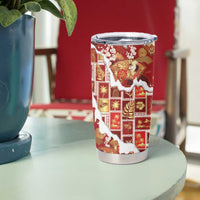 Hawaii Japanese Culture Red Tumbler Cup Spring Cranes Aloha Pattern LT01 - Polynesian Pride