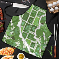 Hawaii Japanese Culture Sage Green Apron Spring Cranes Aloha Pattern LT01 Sage - Polynesian Pride
