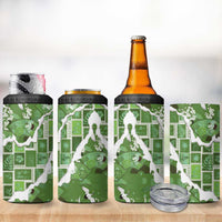 Hawaii Japanese Culture Sage Green 4 in 1 Can Cooler Tumbler Spring Cranes Aloha Pattern LT01 - Polynesian Pride