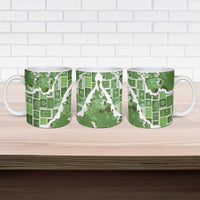 Hawaii Japanese Culture Sage Green Ceramic Mug Spring Cranes Aloha Pattern LT01 - Polynesian Pride