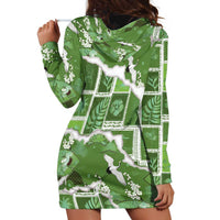 Hawaii Japanese Culture Sage Green Hoodie Dress Spring Cranes Aloha Pattern LT01 - Polynesian Pride