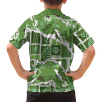 Hawaii Japanese Culture Sage Green Kid Hawaiian Shirt Spring Cranes Aloha Pattern LT01 - Polynesian Pride
