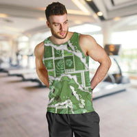 Hawaii Japanese Culture Sage Green Men Tank Top Spring Cranes Aloha Pattern LT01 Sage - Polynesian Pride