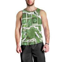 Hawaii Japanese Culture Sage Green Men Tank Top Spring Cranes Aloha Pattern LT01 - Polynesian Pride