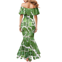 Hawaii Japanese Culture Sage Green Mermaid Dress Spring Cranes Aloha Pattern LT01 - Polynesian Pride