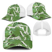 Hawaii Japanese Culture Sage Green Mesh Trucker Cap Spring Cranes Aloha Pattern LT01 - Polynesian Pride