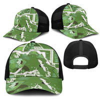 Hawaii Japanese Culture Sage Green Mesh Trucker Cap Spring Cranes Aloha Pattern LT01 - Polynesian Pride