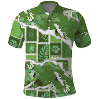 Hawaii Japanese Culture Sage Green Polo Shirt Spring Cranes Aloha Pattern LT01 Sage - Polynesian Pride