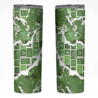 Hawaii Japanese Culture Sage Green Skinny Tumbler Spring Cranes Aloha Pattern LT01 Sage - Polynesian Pride