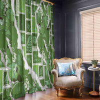 Hawaii Japanese Culture Sage Green Window Curtain Spring Cranes Aloha Pattern LT01 - Polynesian Pride