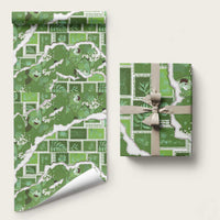 Hawaii Japanese Culture Sage Green Wrapping Paper Spring Cranes Aloha Pattern LT01 58" × 23" Sage - Polynesian Pride