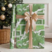 Hawaii Japanese Culture Sage Green Wrapping Paper Spring Cranes Aloha Pattern LT01 - Polynesian Pride