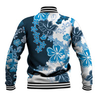 Blue Hibiscus Plumeria Floral Baseball Jacket LT01 - Polynesian Pride